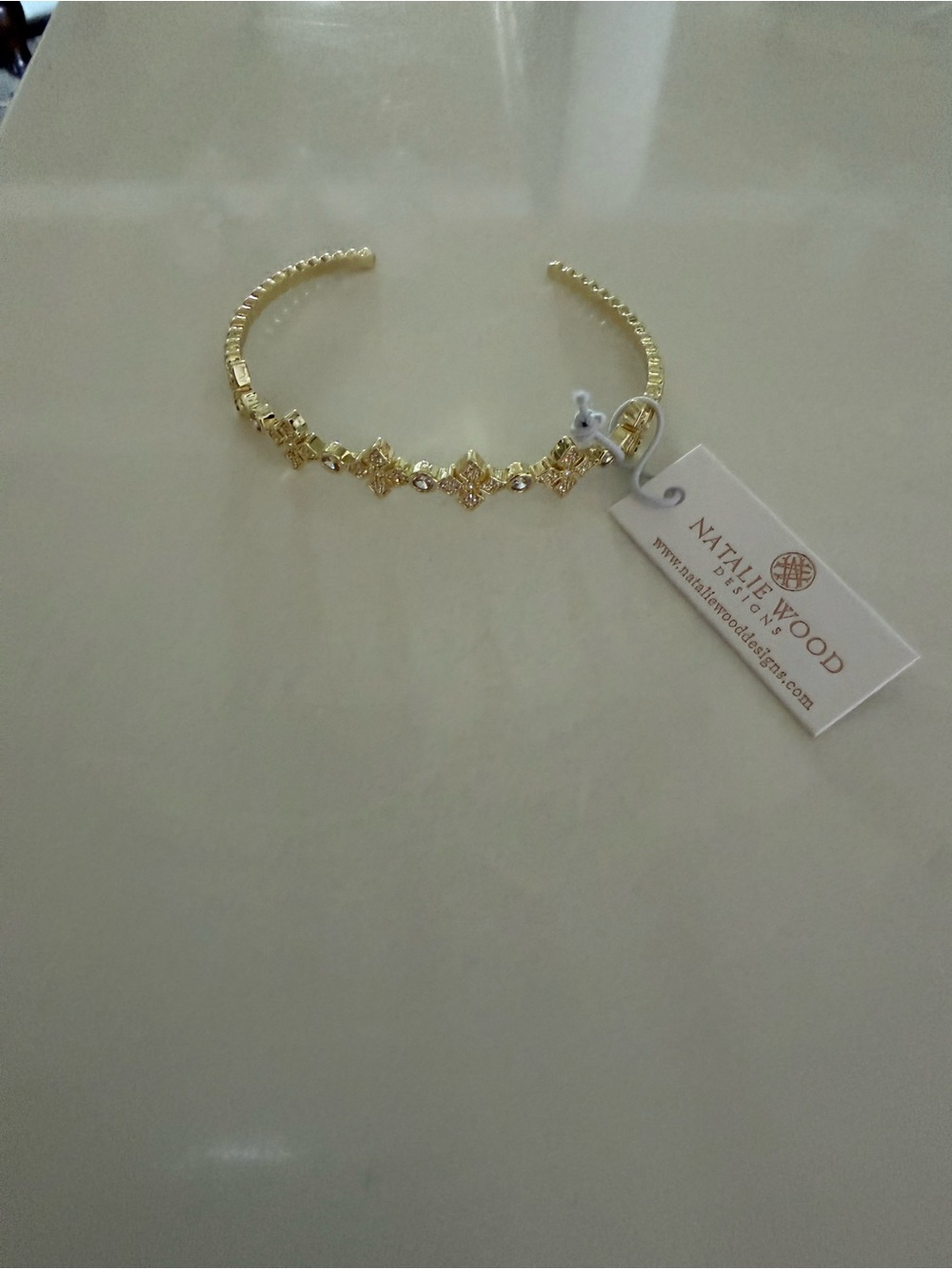 Gold Decorative Open Bangle Bracelet